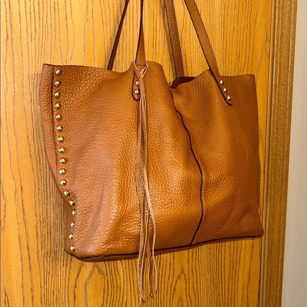 Rebecca Minkoff Studded Brown Leather Tote Bag